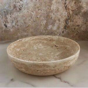 Marble travertine decorative bowl